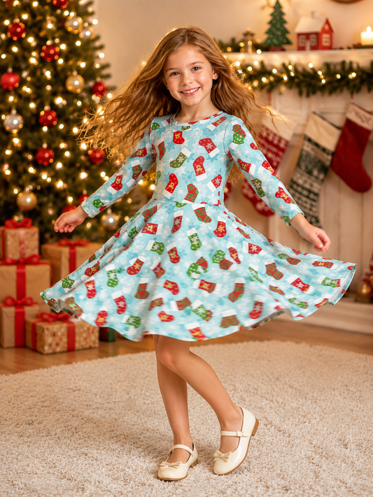 Christmas Stockings Twirl Dress
