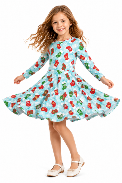Christmas Stockings Twirl Dress