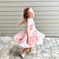 Lily Twirl Dress in Pink Marble Print