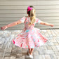 Lily Twirl Dress in Pink Marble Print