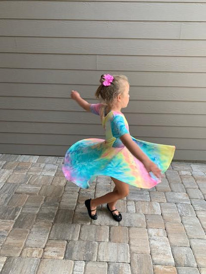 Lily Twirl Dress in Tie-Dye