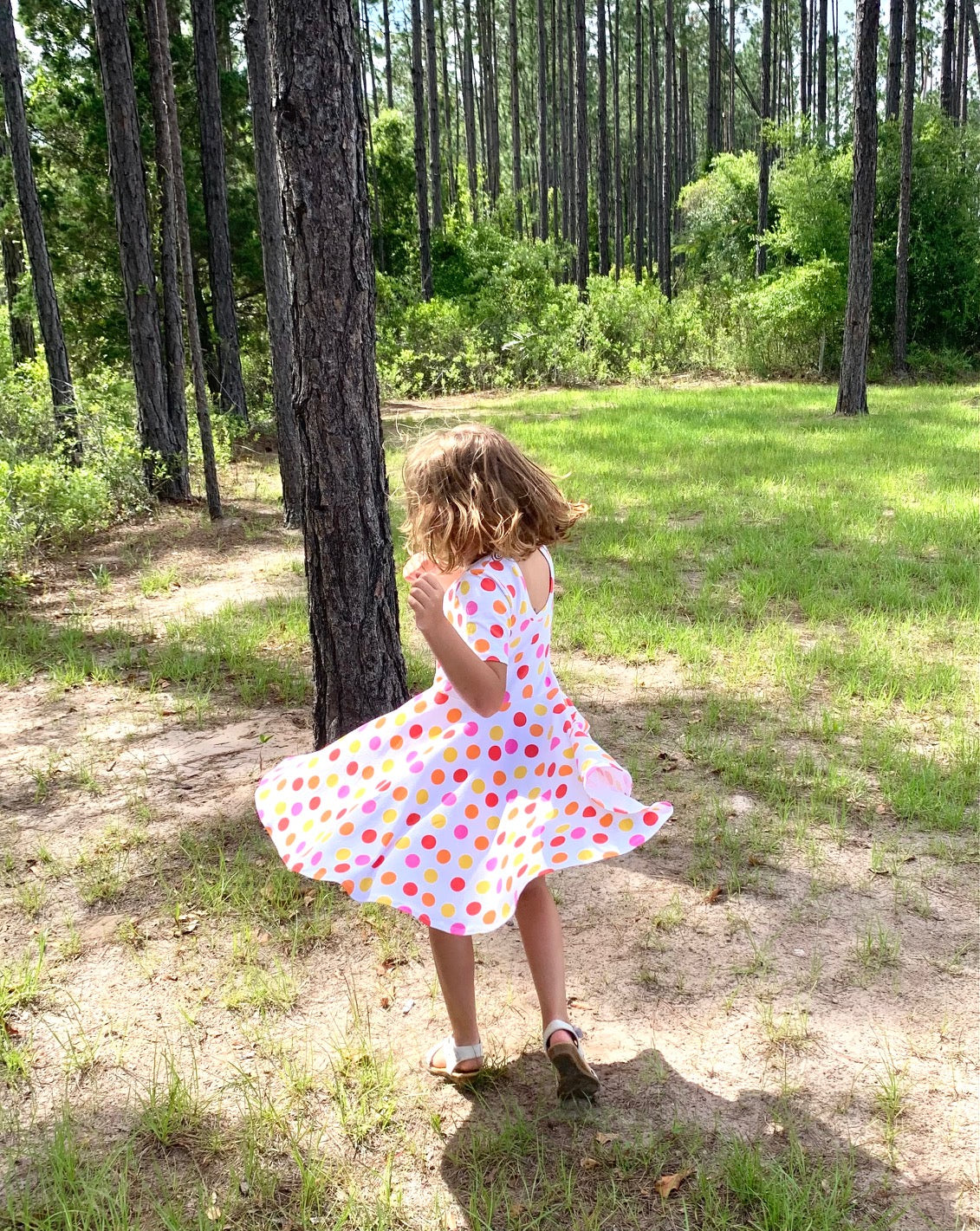 Ella Twirl Dress in Polka Dots