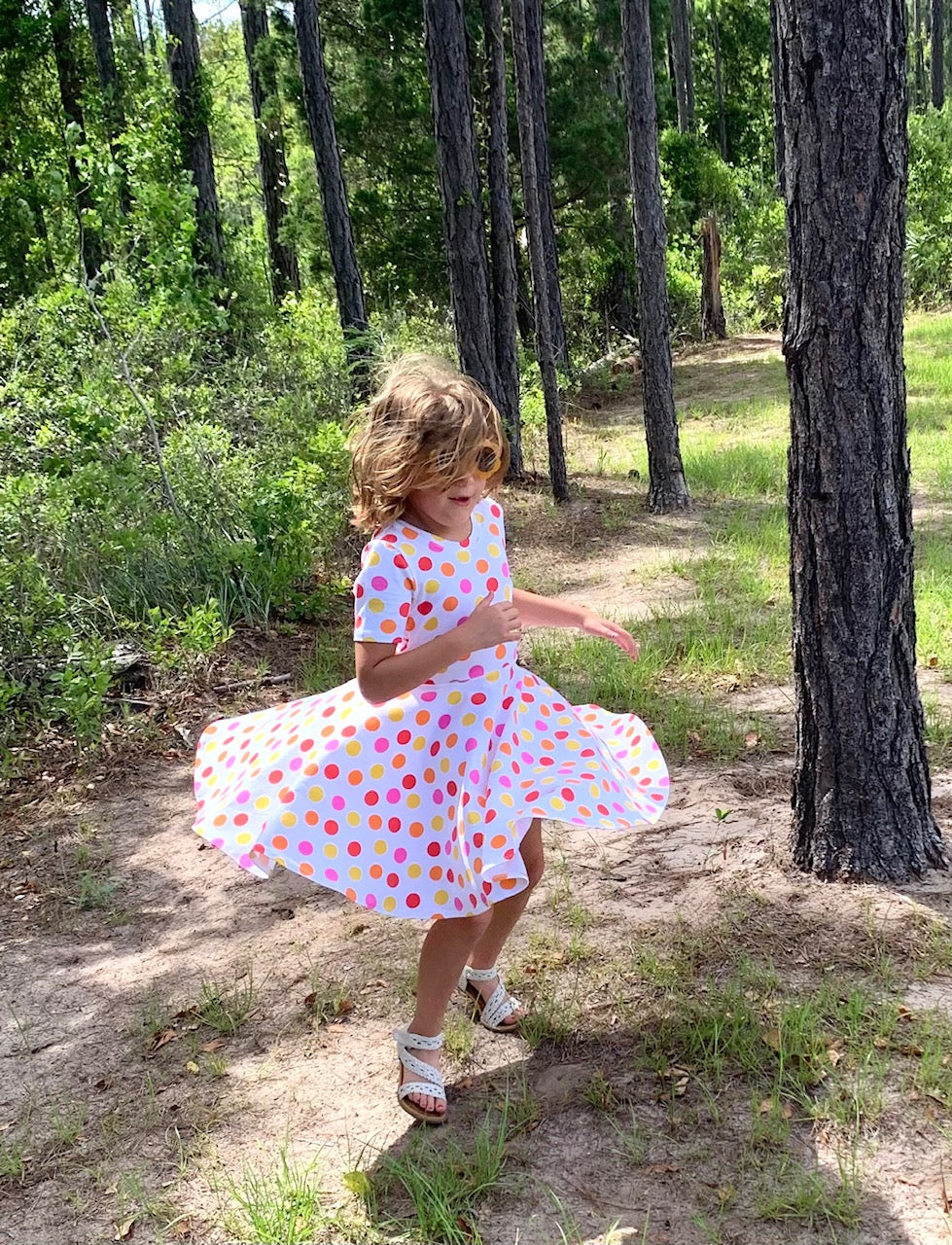 Ella Twirl Dress in Polka Dots
