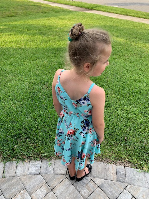 Dana Twirl Sundress in Mint Floral