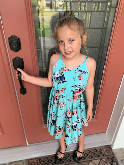 Dana Twirl Sundress in Mint Floral