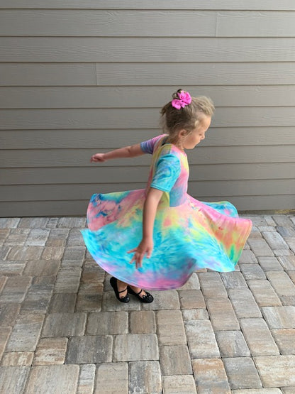 Lily Twirl Dress in Tie-Dye