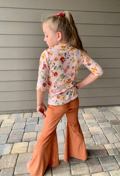 Olivia Elbow Sleeves Top in Pink Floral