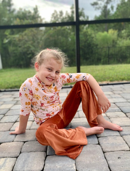 Olivia Elbow Sleeves Top in Pink Floral