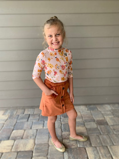 Velour Skirt with Pockets