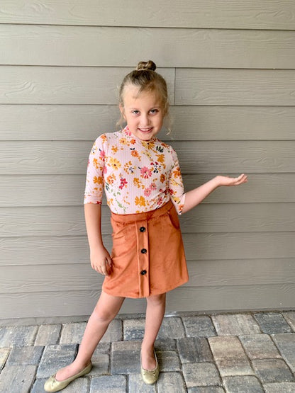 Velour Skirt with Pockets