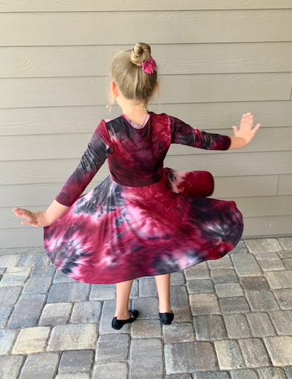 Lily Twirl Dress in Tie Dye Galaxy Print