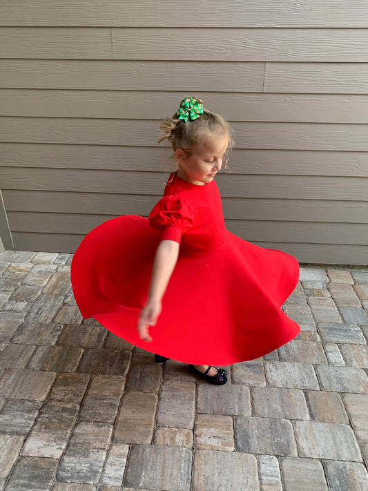Natalie Twirl Dress in Red