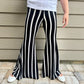 Bell Bottom Pants in Black/White Stripes Girls