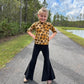 Velour Bell Bottom Pants Black