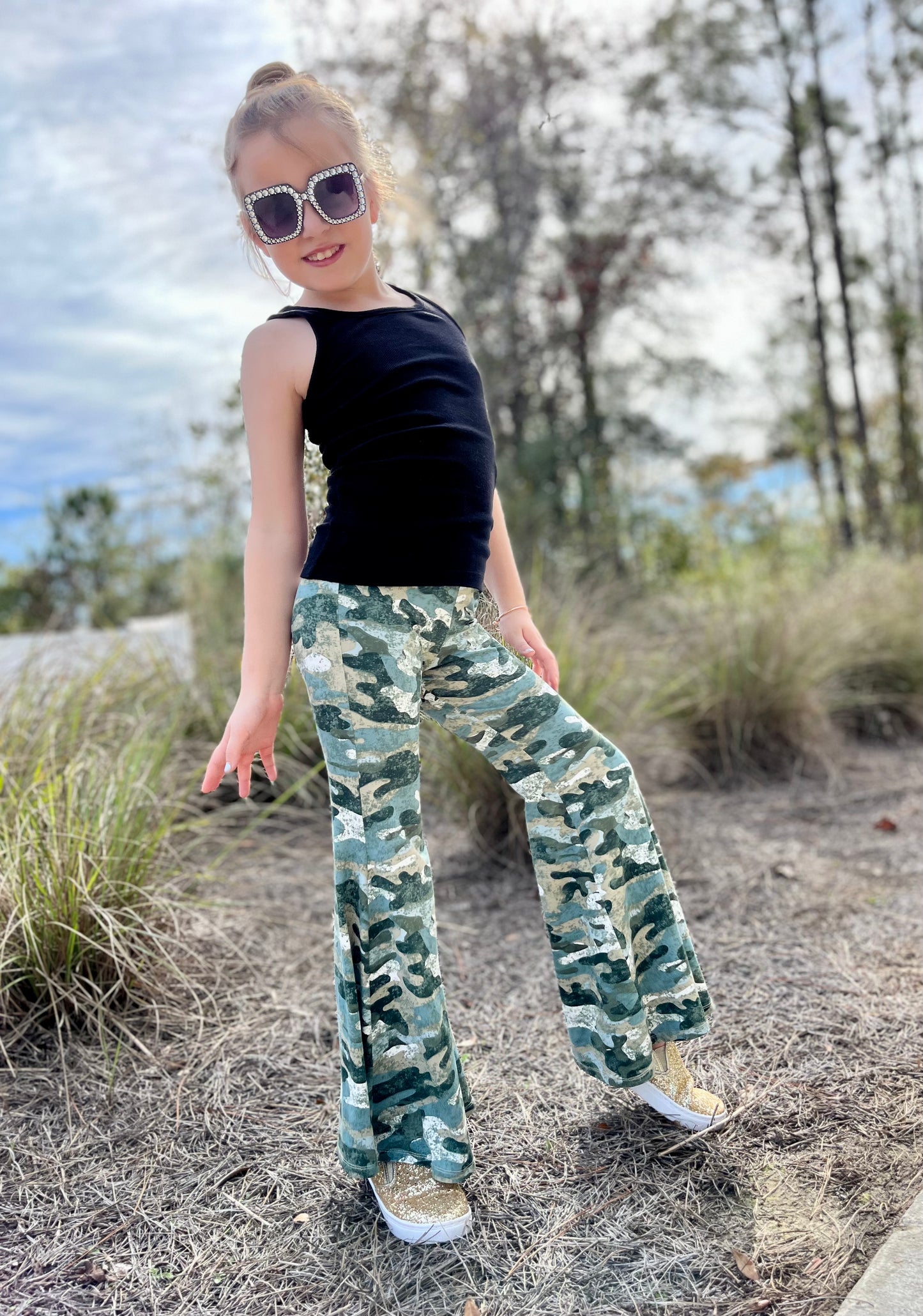 Bell Bottoms in Camo Print