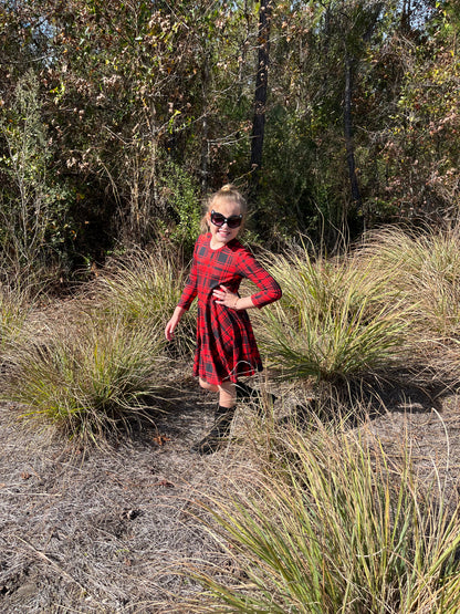 Lily Twirl Dress in Red