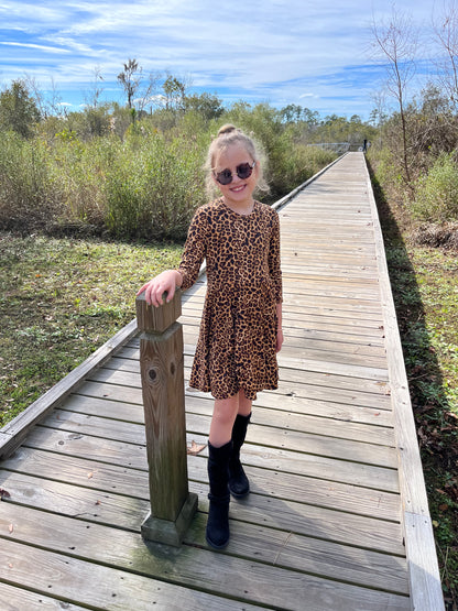 Lily Twirl Dress in Leopard Print