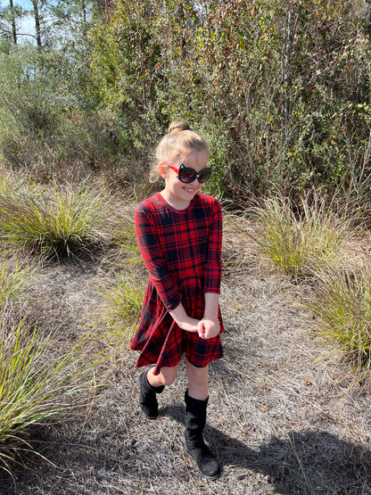 Lily Twirl Dress in Red
