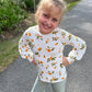 Olivia Bishop Sleeves Top in Ivory/Olive Floral