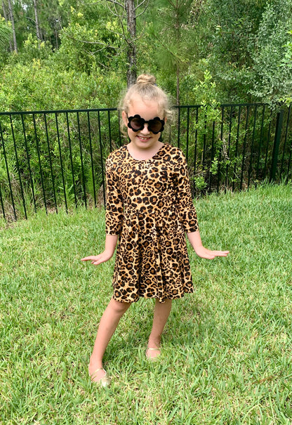 Ava Twirl Dress in Leopard Print