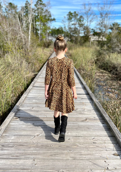 Lily Twirl Dress in Leopard Print