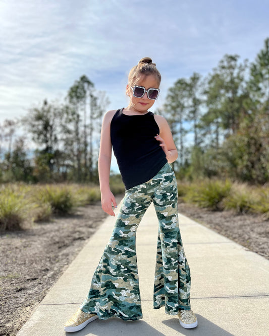 Bell Bottoms in Camo Print