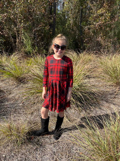 Lily Twirl Dress in Red